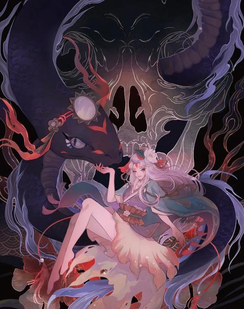 《阴阳师缚骨清姬黛色寒青皮肤预览，展现最璀璨的寒冷之美》（一次全新的视觉盛宴）-第2张图片-西柚游戏